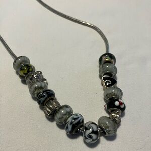 Elegant Silver Beaded Necklace